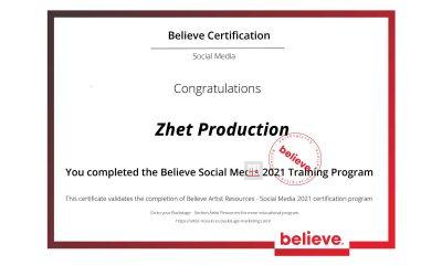 Believe Certificate Social Media